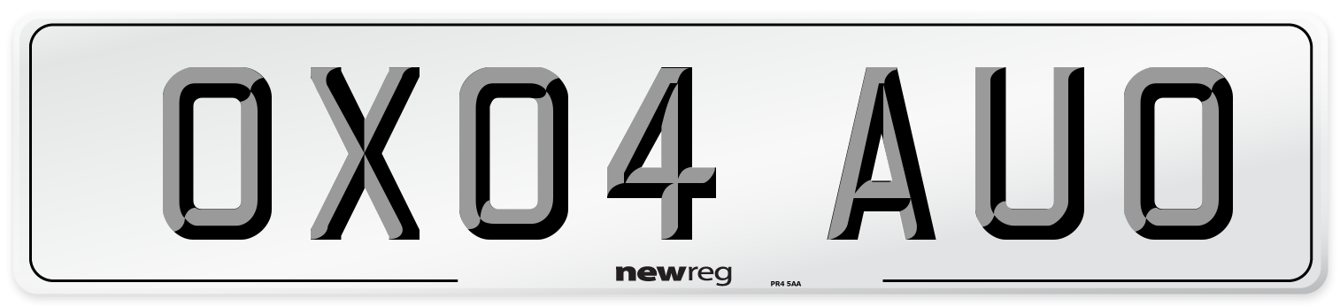 OX04 AUO Number Plate from New Reg